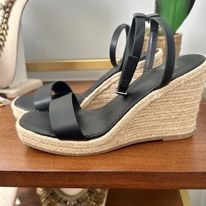Black Espadrille Wedge